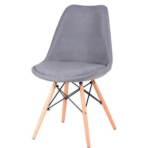 Lot de 4 chaises Lindy pied bois naturel tissu Gris clair thumbnail image 1