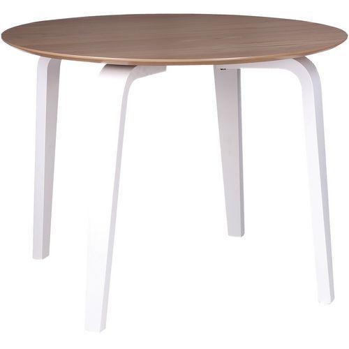Table réunion Nora Ø 100 cm Chêne/Blanc thumbnail image 1