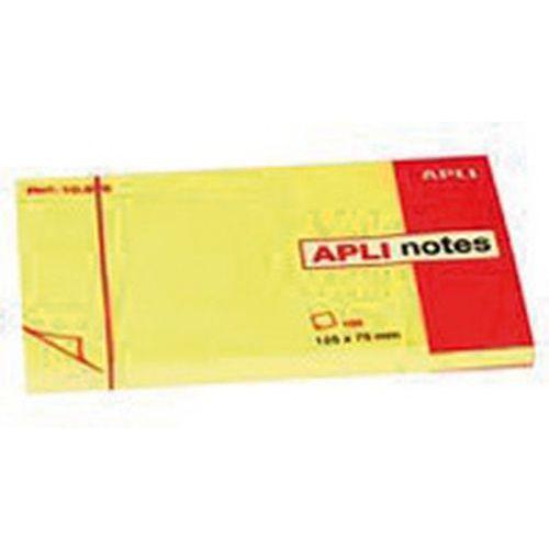 Illustration de : Bloc 100 feuilles de notes repositionnables 75x125 mm jaune - Apli