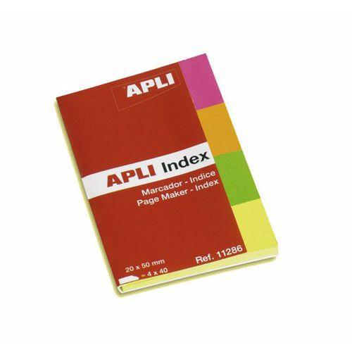 Illustration de : 4 blocs de 40 feuilles marque-pages 20x50 mm repositionnables - Apli