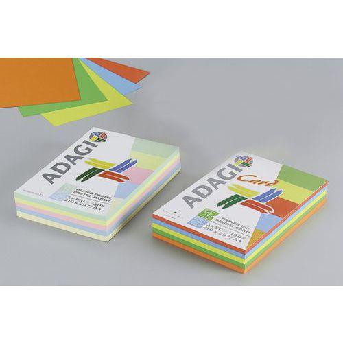 Illustration de : Ramette 250 feuilles A3 80g 5 teintes vives assorties - Rey