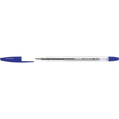 Stylo bille fine pointe moyenne corps transparent - bleu thumbnail image 1