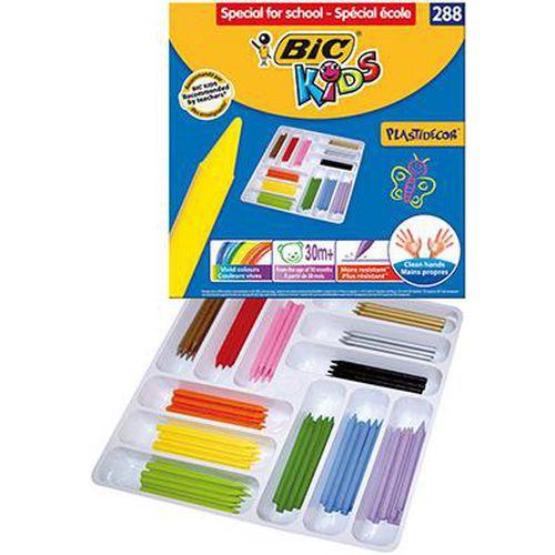 Illustration de : Classpack 288 craies 12 cm 12 couleur Plastidecor - Bic
