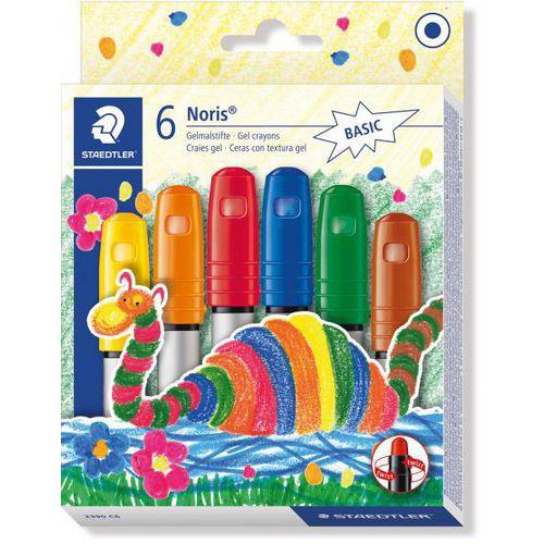 Illustration de : Boîte 6 craies gel couleurs classiques - Staedtler