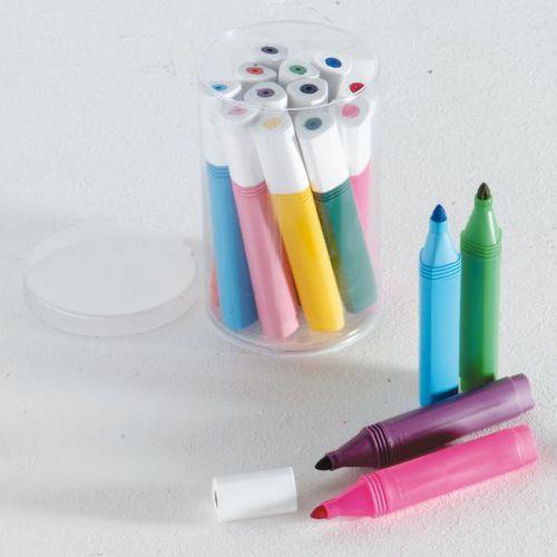 Illustration de : Gobelet 12 feutres couleurs assorties - Pichon