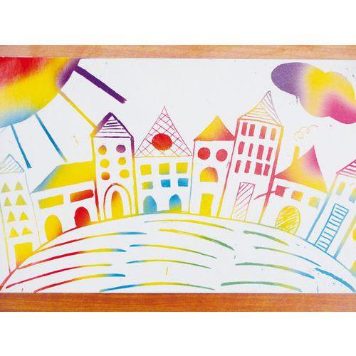 Illustration de : Feuille 15 x 21 cm. blanc/arc-en-ciel