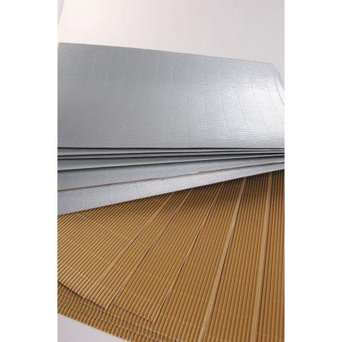 Illustration de : Assortiment 10 feuilles carton ondule or argent - Folia