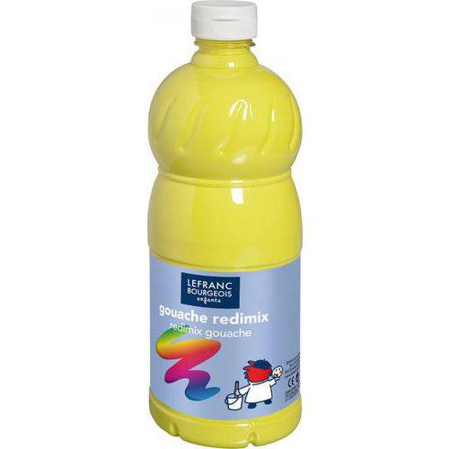 Flacon 1 litre gouache redimix lefranc bourgeois - jaune citron thumbnail image 1