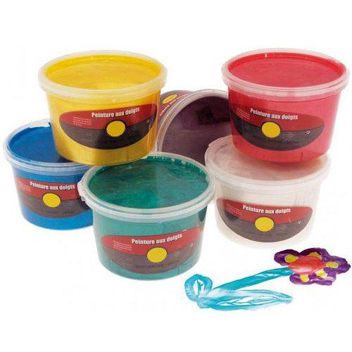 Assortiment de 6 pots 250 ml peinture aux doigts sélection pichon nacrée thumbnail image 1