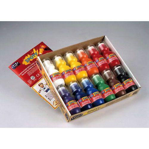 Illustration de : Lot 12 flacons 70 ml couleurs assorties spoty - Lefranc Bourgeois