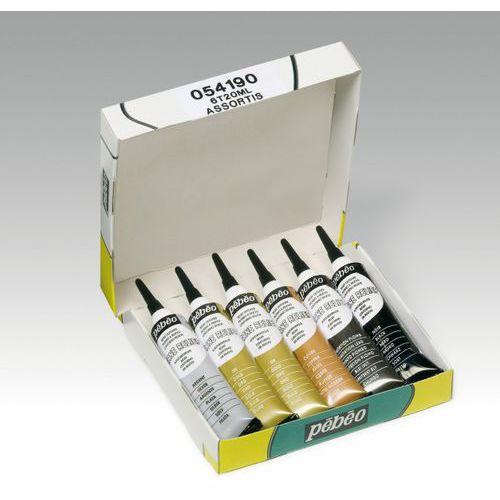 Illustration de : Boîte 6 tubes cerne relief 6 x 20 ml - Pébéo