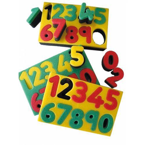 Illustration de : Tampon pochoir éponge double densité avec support les chiffres