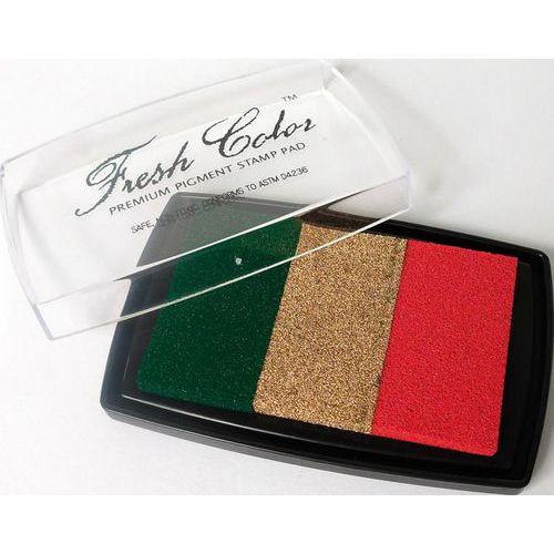 Illustration de : Tampon encreur pour timbres 3 couleurs noël