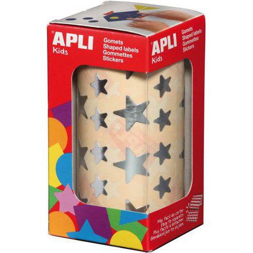 Illustration de : Lot 2 rouleaux gommettes étoiles or et argent - Apli Kids