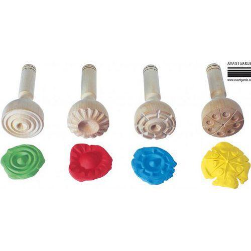 Illustration de : Lot de 4 tampons bois géants pour pâte à modeler