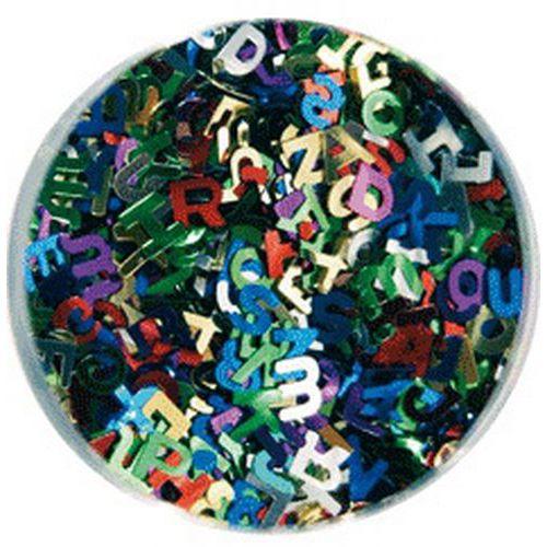 Illustration de : Bocal 120 g sequins alphabet 6 mm