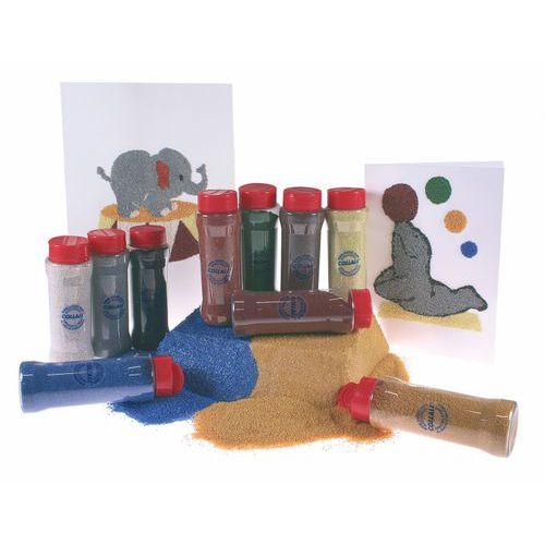 Illustration de : Ensemble de 10 flacons 275 g sable grain moyen 10 couleurs assorties