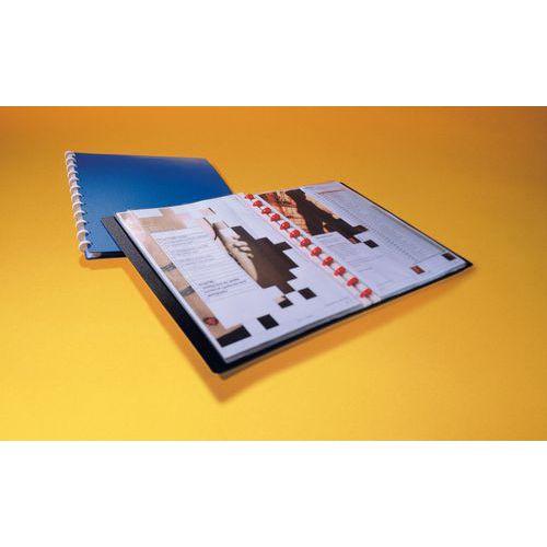 Illustration de : Reliure plastique à anneaux 20 pochettes polypropylène A4 - Durable