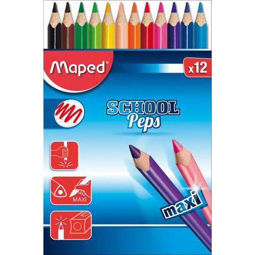 Boite 12 crayons géants triangulaires jumbo school'peps - Maped fullname image