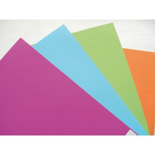 Illustration de : Boite de 25 couvertures lisses A4 couleurs tendances assorties - Pavo