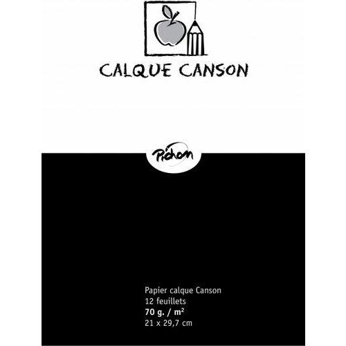 Illustration de : Pochette de 12 feuilles papier calque 70gr format 21x29.7