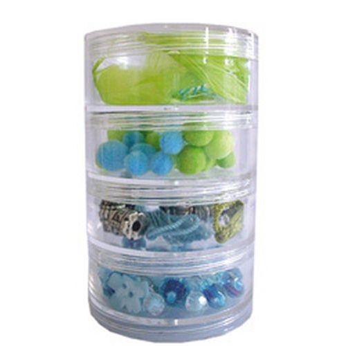 Lot de 4 boites rondes plastique empilables Ø 70 mm thumbnail image 1