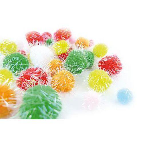 Illustration de : Sachet 200 pompons à paillettes - Innspiro