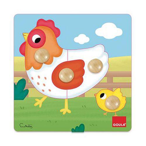 Illustration de : Puzzle poule - Goula