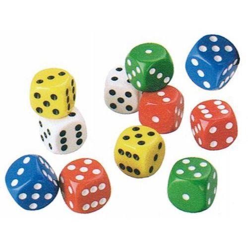 Illustration de : Lot 20 dés à points de couleurs assorties