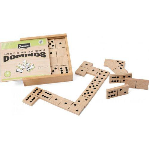 Illustration de : Coffret 28 grands dominos en bois - Jeujura