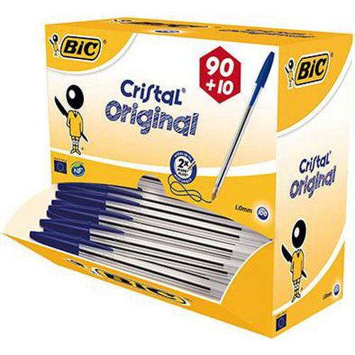 Stylo bille moyenne Bic Cristal (Pack de 100) bleu thumbnail image 1