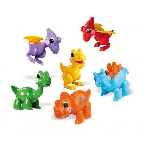 Illustration de : Lot de 6 dinosaures - Tolo