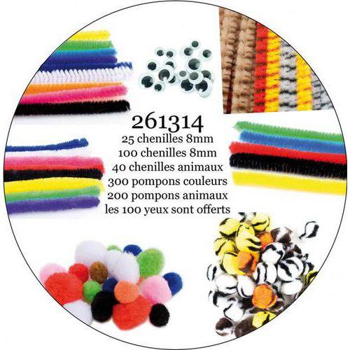 Atelier chenilles et pompons + 100 yeux mobiles adhésifs OFFERTS fullname image