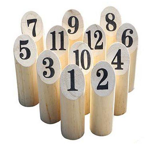 Illustration de : Number Kubb quilles finlandaises bois