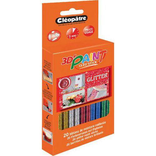 Illustration de : Recharge 20 bâtons de colle peinture pailletée 3d - Cléopâtre