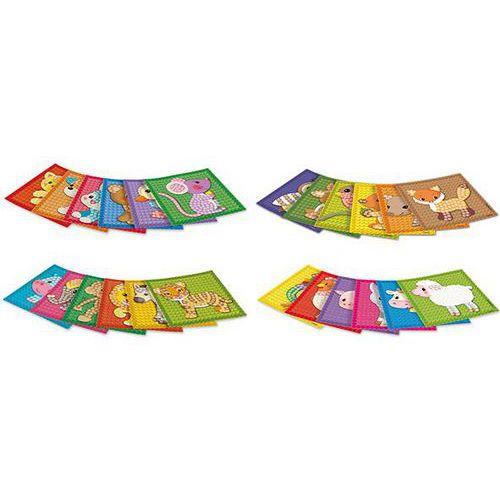 Set 24 cartes mosaïque PlayMais 18x18 cm thème animaux thumbnail image 1
