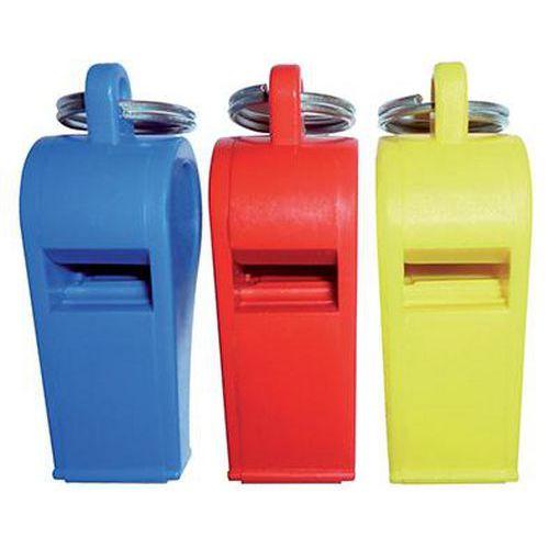Illustration de : Lot 12 sifflets d'arbitre en plastique