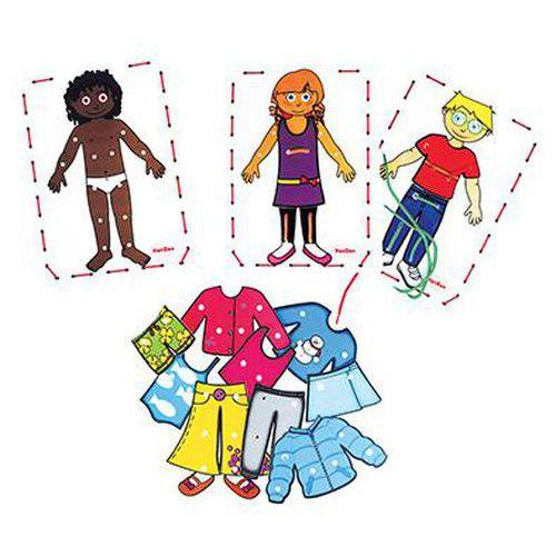 Illustration de : Lot de 3 personnages à habiller