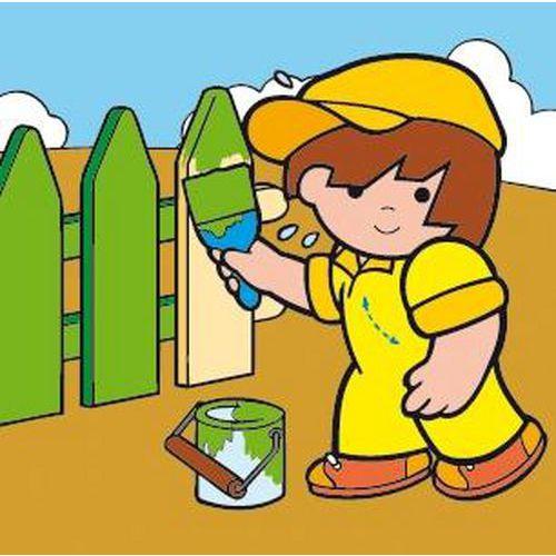 Lot 4 puzzles de 9 pièces en bois sur plateau en bois thumbnail image 1