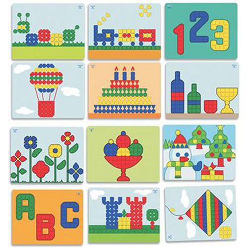 Illustration de : 12 modèles pour tableau mosaïques géantes - Miniland