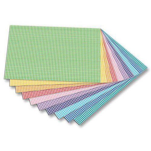 Illustration de : Paquet 10 feuilles carton vichy 50 x 70 cm couleurs assorties - Folia