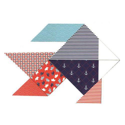 Illustration de : Tangram carton blanc à décorer 20x20 cm - Clairefontaine