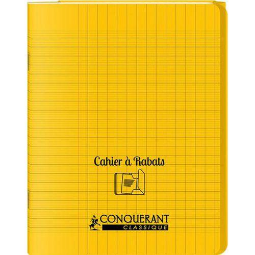 Cahier avec rabats 96 pages seyes, format 17 x 22 cm Polypropylène - jaune thumbnail image 1