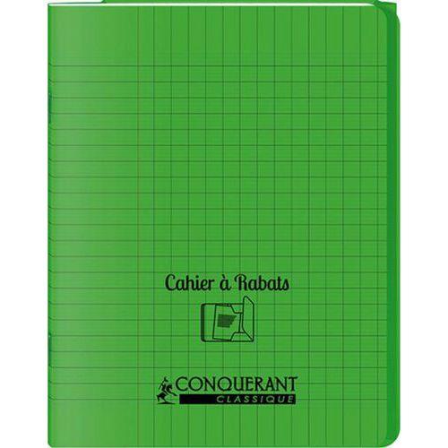 Cahier avec rabats 96 pages seyes, format 17 x 22 cm Polypropylène - Vert thumbnail image 1