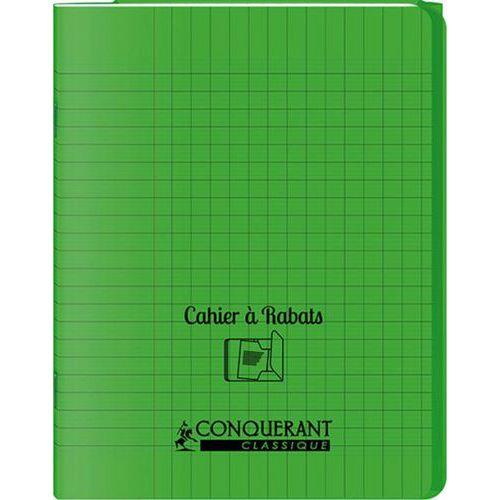 Cahier avec rabats 96 pages seyes, format 24 x 32 cm Polypropylène - Vert thumbnail image 1