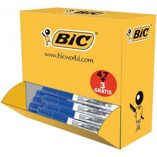 Illustration de : Classpack 50 feutres velleda pointe ogive moyenne bleu - Bic