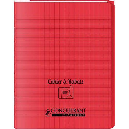 Cahier avec rabats 48 pages Seyes 17x22 cm - Polypropylène rouge thumbnail image 1