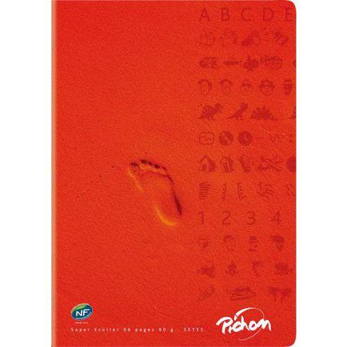 Cahier piqûre 96 pages 24x32 cm seyes super 90g - Rouge thumbnail image 1