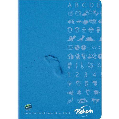Cahier piqûre 96 pages 24x32 cm seyes super 90g - Bleu thumbnail image 1