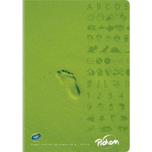 Cahier piqûre 96 pages 24x32 cm seyes super 90g - Vert thumbnail image 1